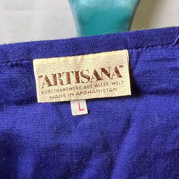 Vintage 70's Artisana Women's Teen's Navy Dress - Picture 7 of 8